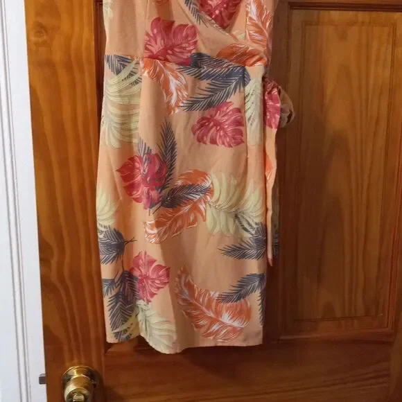 Shein Orange Tropical Dress Size Small - Picture 3 of 5
